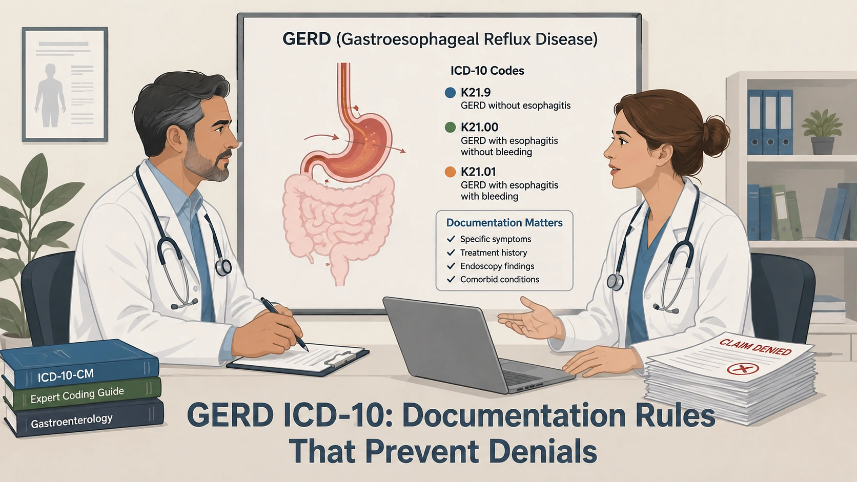 GERD ICD-10 Code: K21.9 Rules, Denials and Fixes