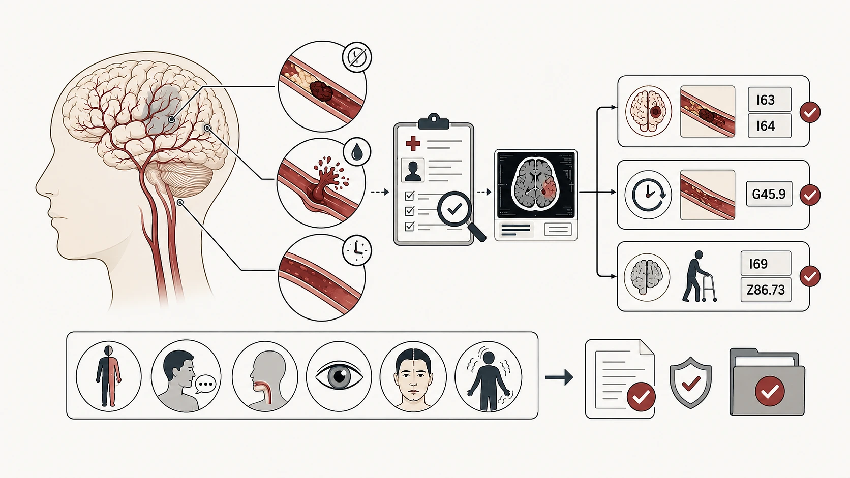 ICD-10 CVA: Cerebrovascular Accident Coding (I63, I64, I69)